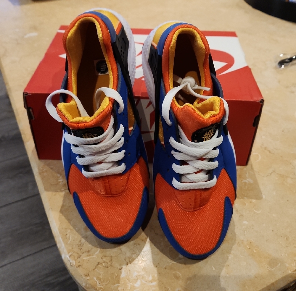 Nike Kids' Huarache Run Shoes - Blue and Orange - Picture 7 of 7